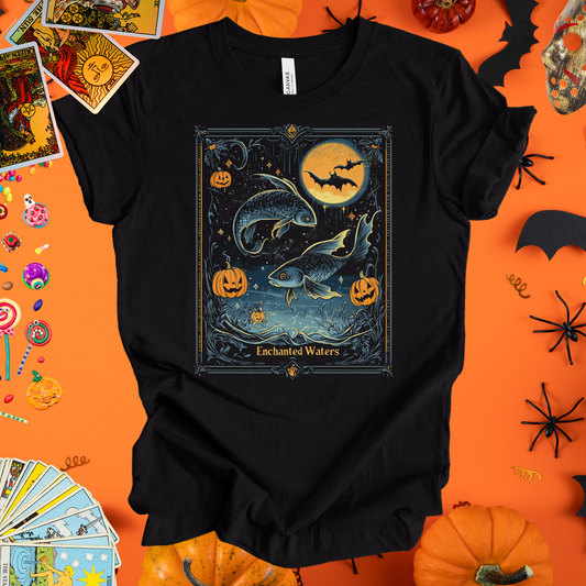 Enchanted Waters - Pisces Tarot Card T-Shirt - Halloween Limited Edition