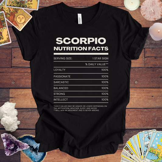 Scorpio Nutrition Facts T-Shirt