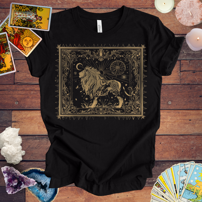 Lion's Radiance Leo Tarot Card T-Shirt