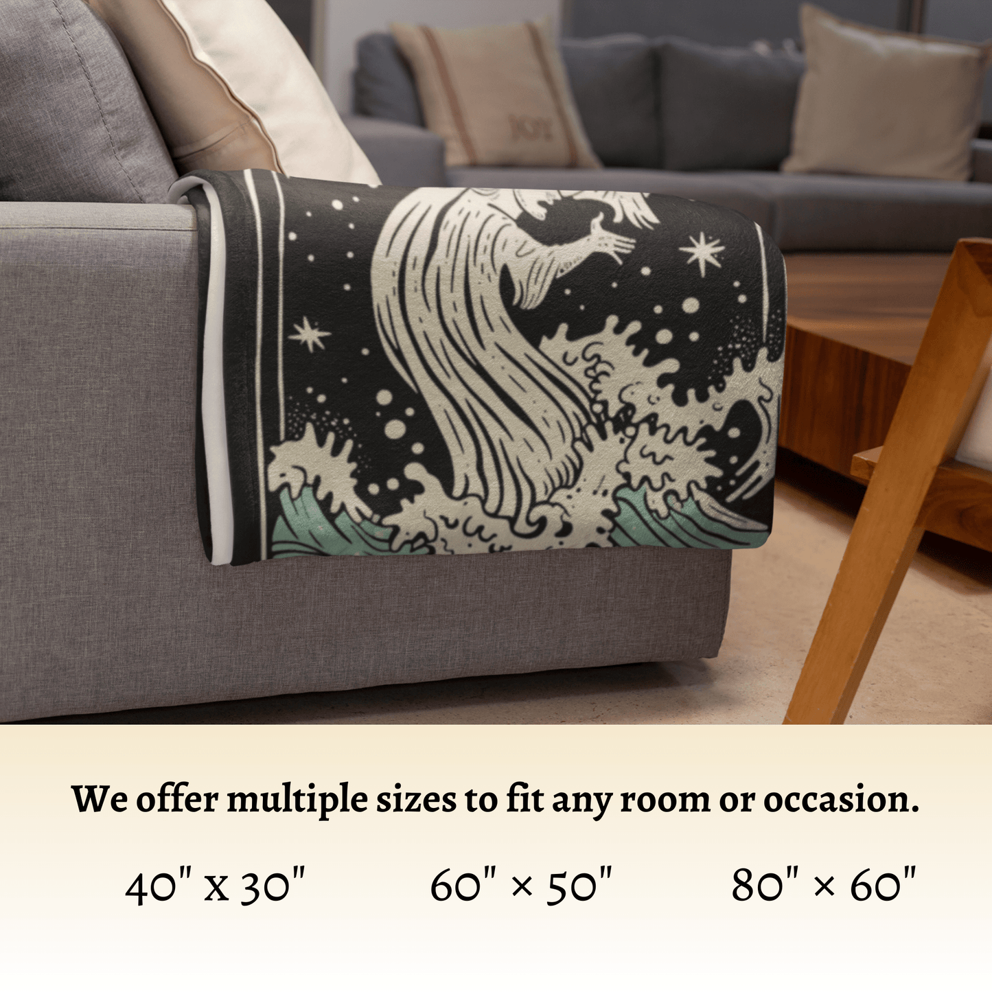 Blanket Aquarius Zodiac Velveteen Microfiber Blanket – Mystical Water Bearer Design for Astrology Lovers