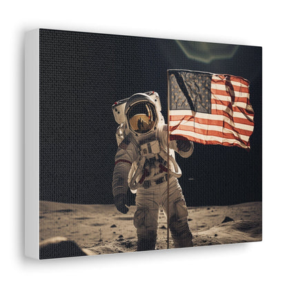 Canvas 10″ x 8″ / 1.25" Astronaut Moon Flag Planting Canvas