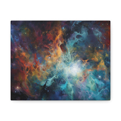 Canvas 10″ x 8″ / 1.25" Colorful Nebula Dreamscape: Symbolist High-Res Canvas Art