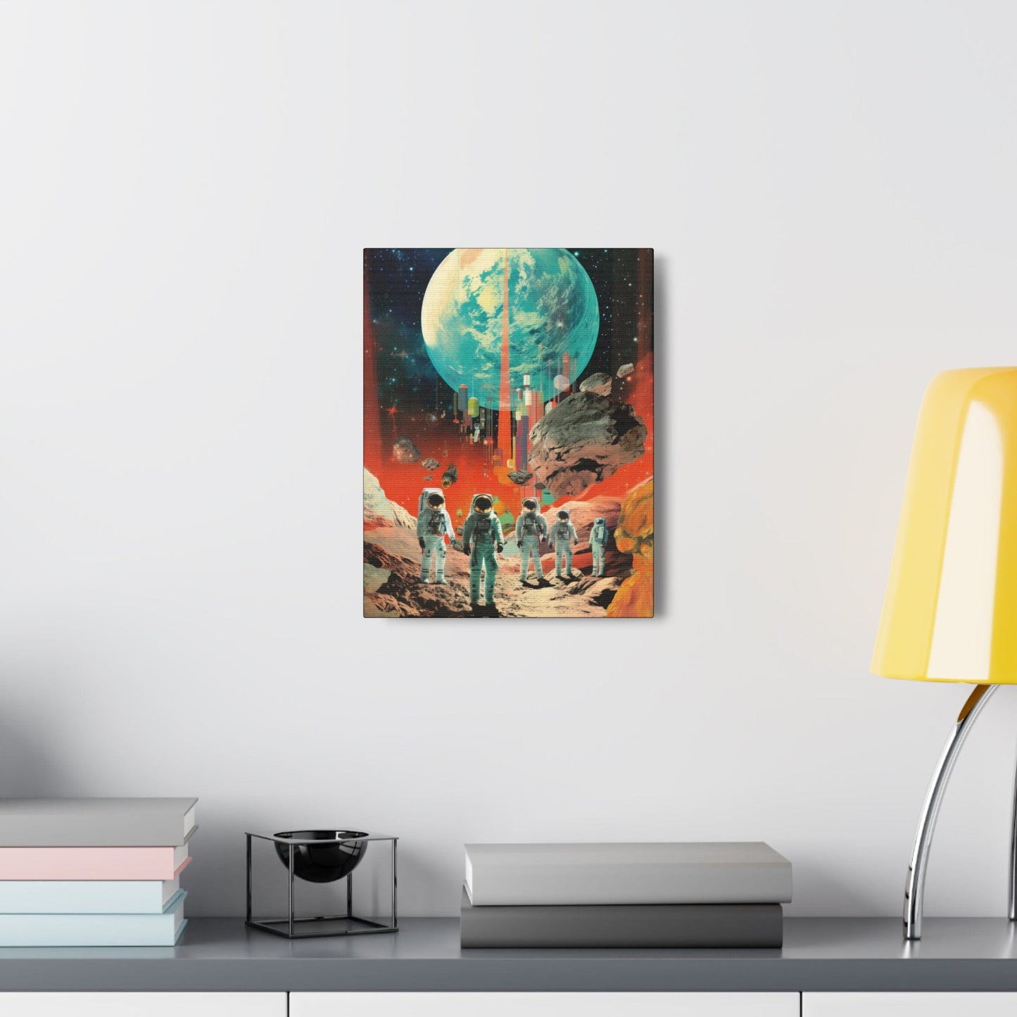 Canvas 11″ x 14″ / 1.25" Exoplanet Colonization Canvas: Astronauts Mission Art Print