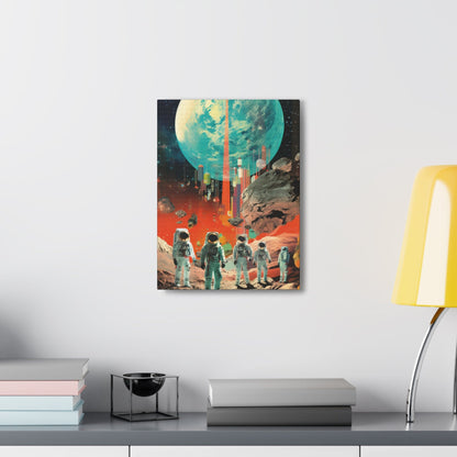 Canvas 12″ x 16″ / 1.25" Exoplanet Colonization Canvas: Astronauts Mission Art Print