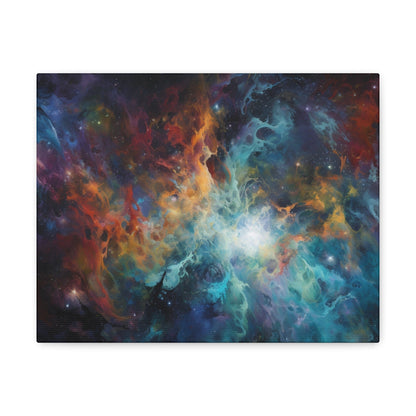 Canvas 14″ x 11″ / 1.25" Colorful Nebula Dreamscape: Symbolist High-Res Canvas Art