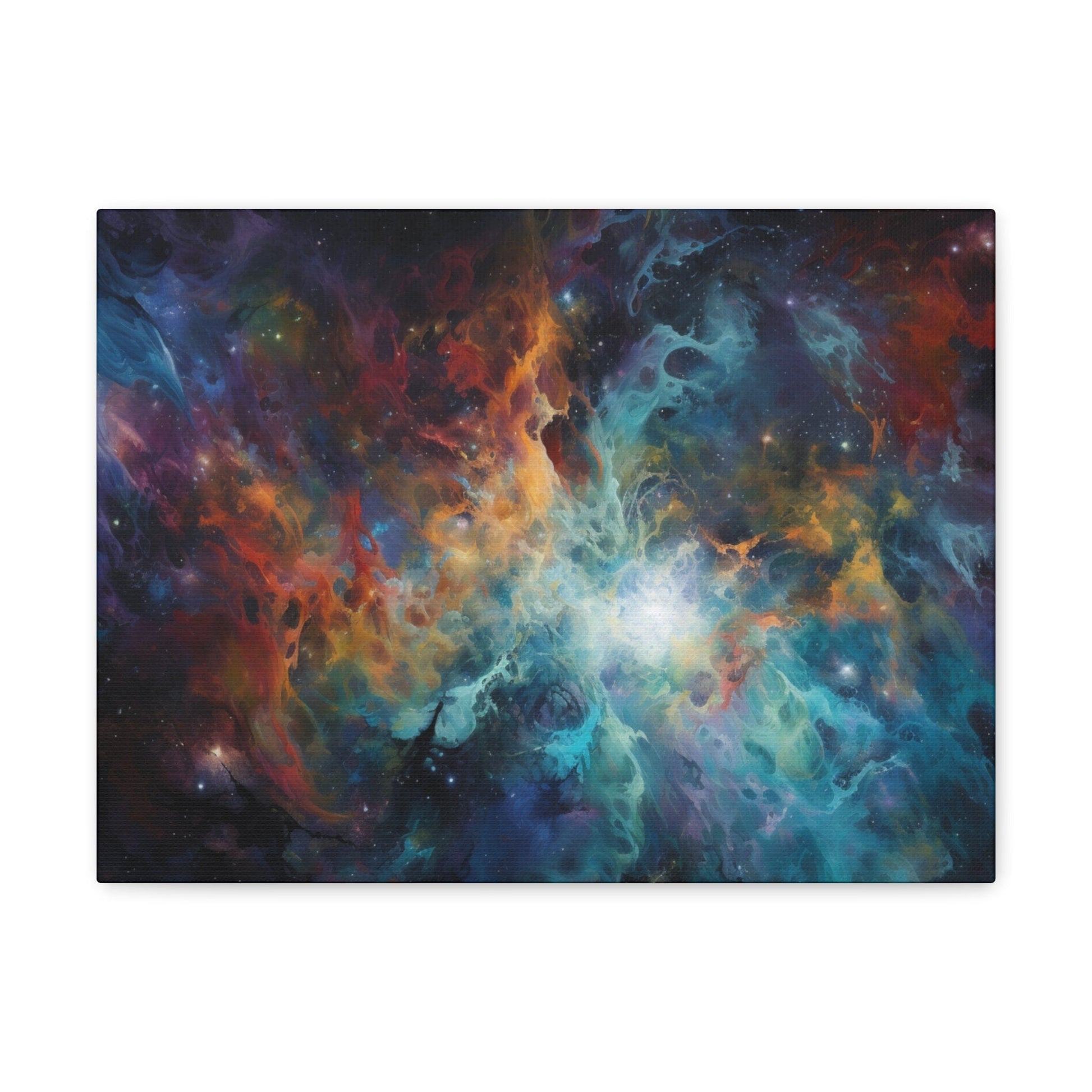 Canvas 16″ x 12″ / 1.25" Colorful Nebula Dreamscape: Symbolist High-Res Canvas Art