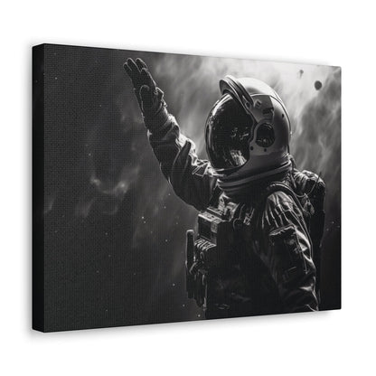 Canvas 16″ x 12″ / 1.25" Saluting Space Explorer in Monochrome