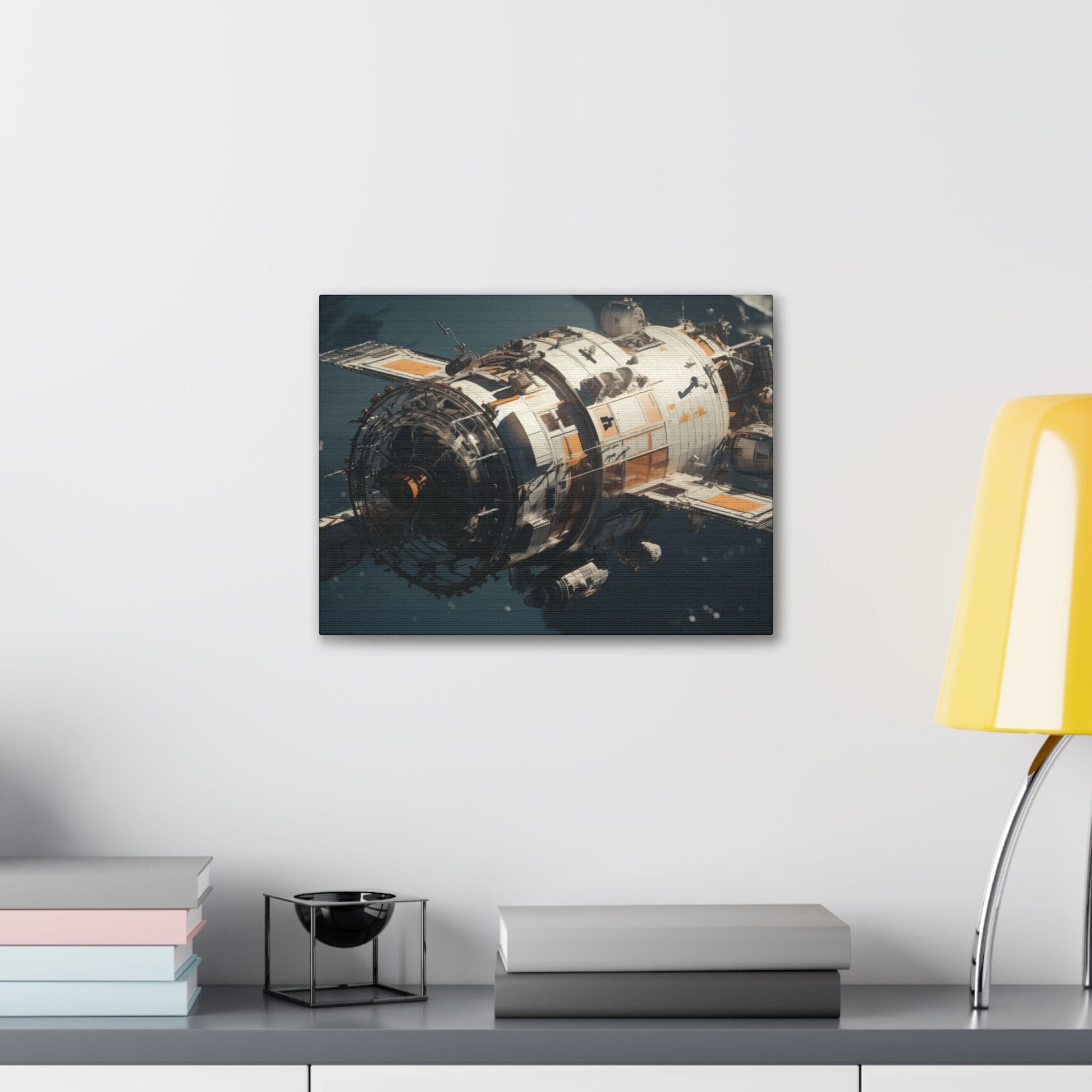 Canvas 16″ x 12″ / 1.25" Vintage Satellite in Orbit