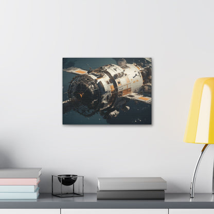 Canvas 16″ x 12″ / 1.25" Vintage Satellite in Orbit