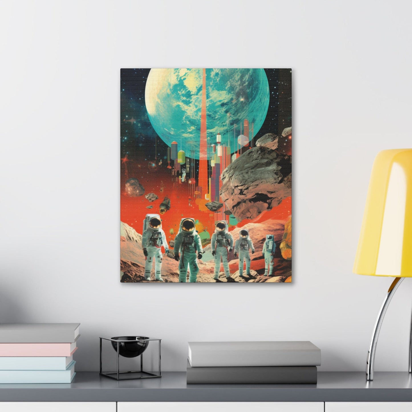 Canvas 16″ x 20″ / 1.25" Exoplanet Colonization Canvas: Astronauts Mission Art Print