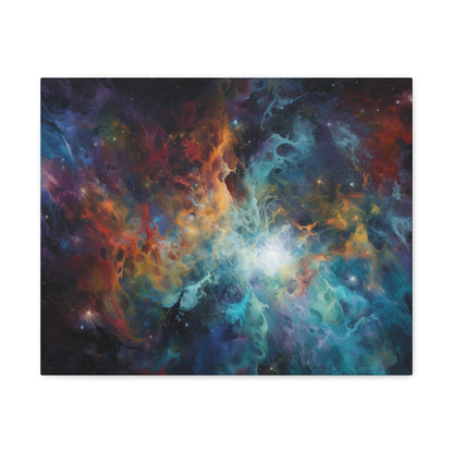 Canvas 20″ x 16″ / 1.25" Colorful Nebula Dreamscape: Symbolist High-Res Canvas Art
