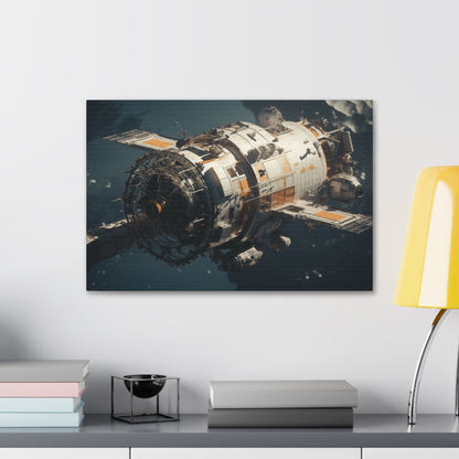 Canvas 24″ x 16″ / 1.25" Vintage Satellite in Orbit