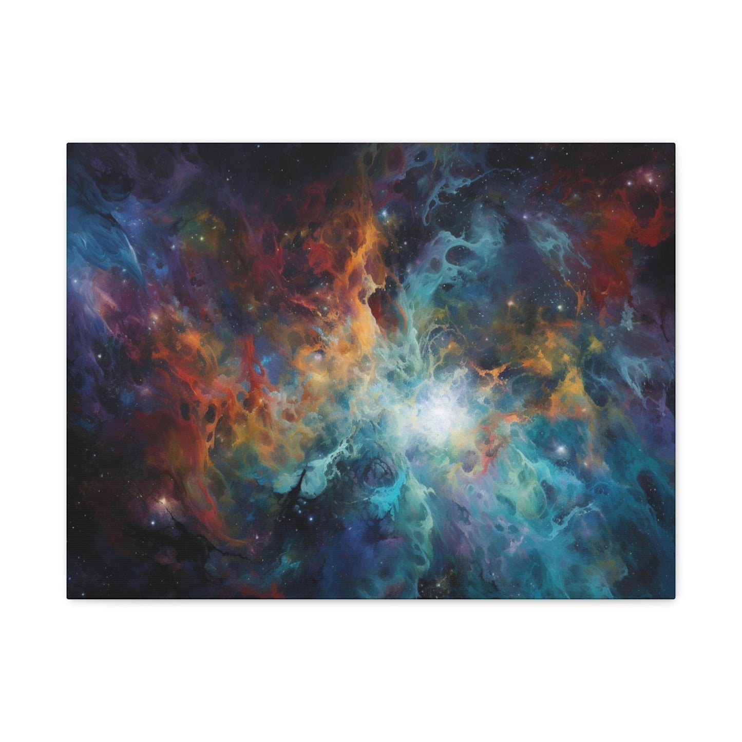 Canvas 24″ x 18″ / 1.25" Colorful Nebula Dreamscape: Symbolist High-Res Canvas Art