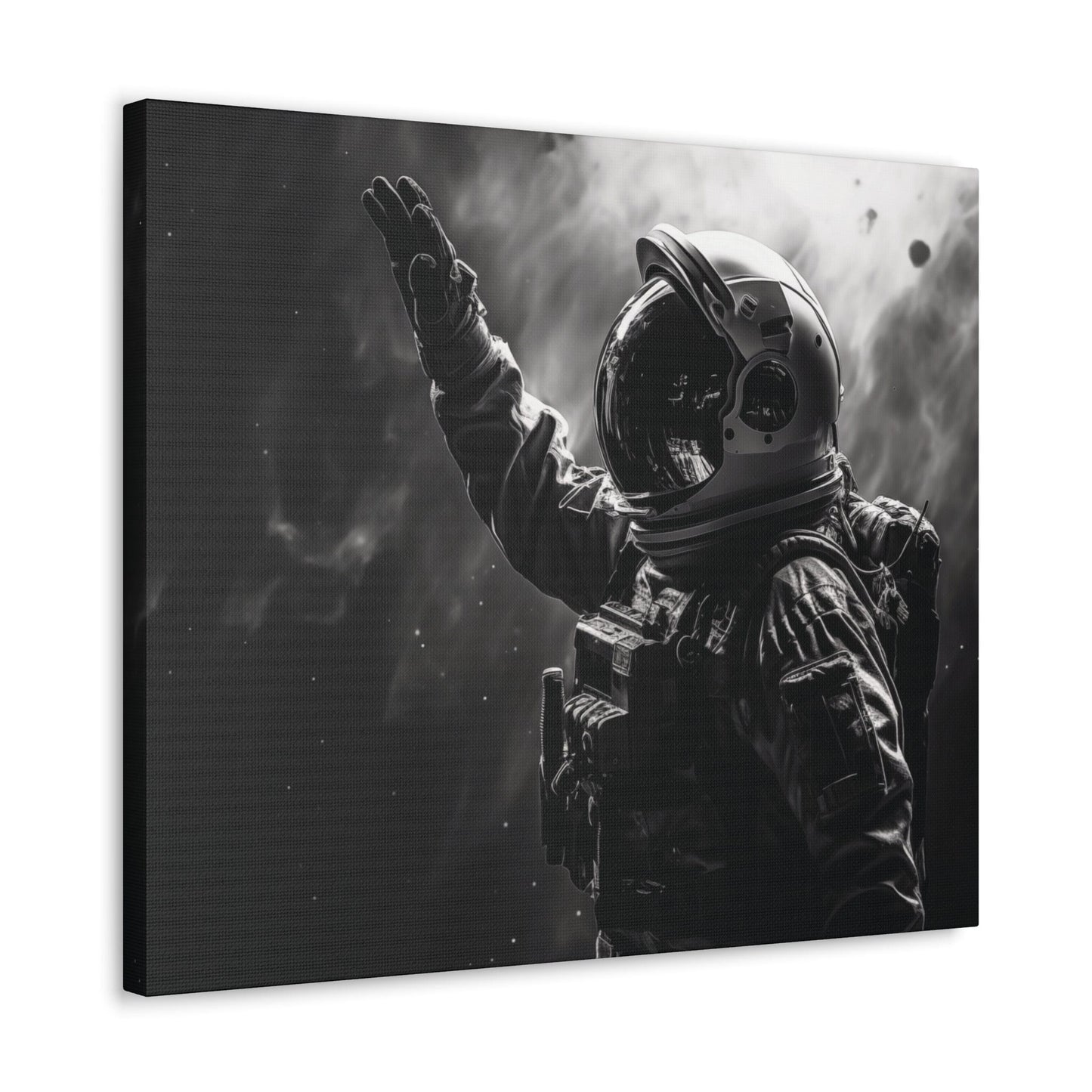 Canvas 24″ x 20″ / 1.25" Saluting Space Explorer in Monochrome