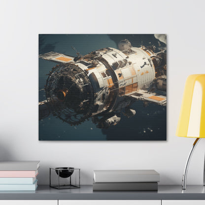 Canvas 24″ x 20″ / 1.25" Vintage Satellite in Orbit