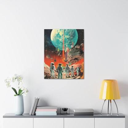 Canvas 24″ x 30″ / 1.25" Exoplanet Colonization Canvas: Astronauts Mission Art Print