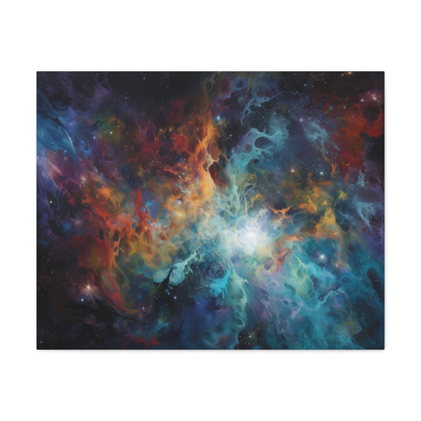 Canvas 30″ x 24″ / 1.25" Colorful Nebula Dreamscape: Symbolist High-Res Canvas Art