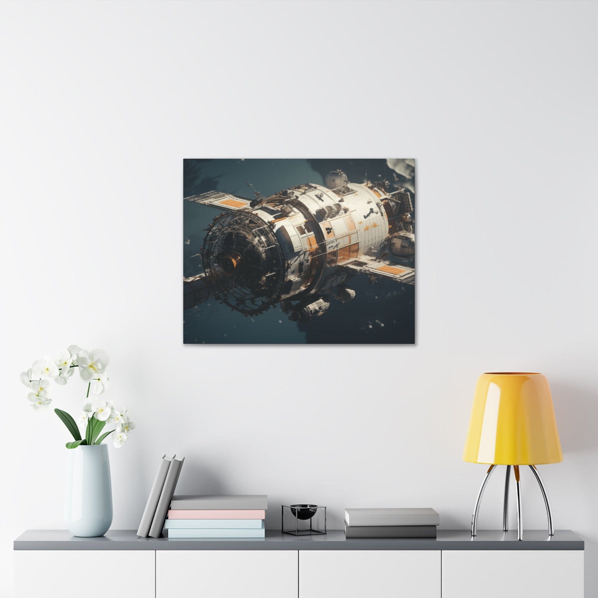 Canvas 30″ x 24″ / 1.25" Vintage Satellite in Orbit