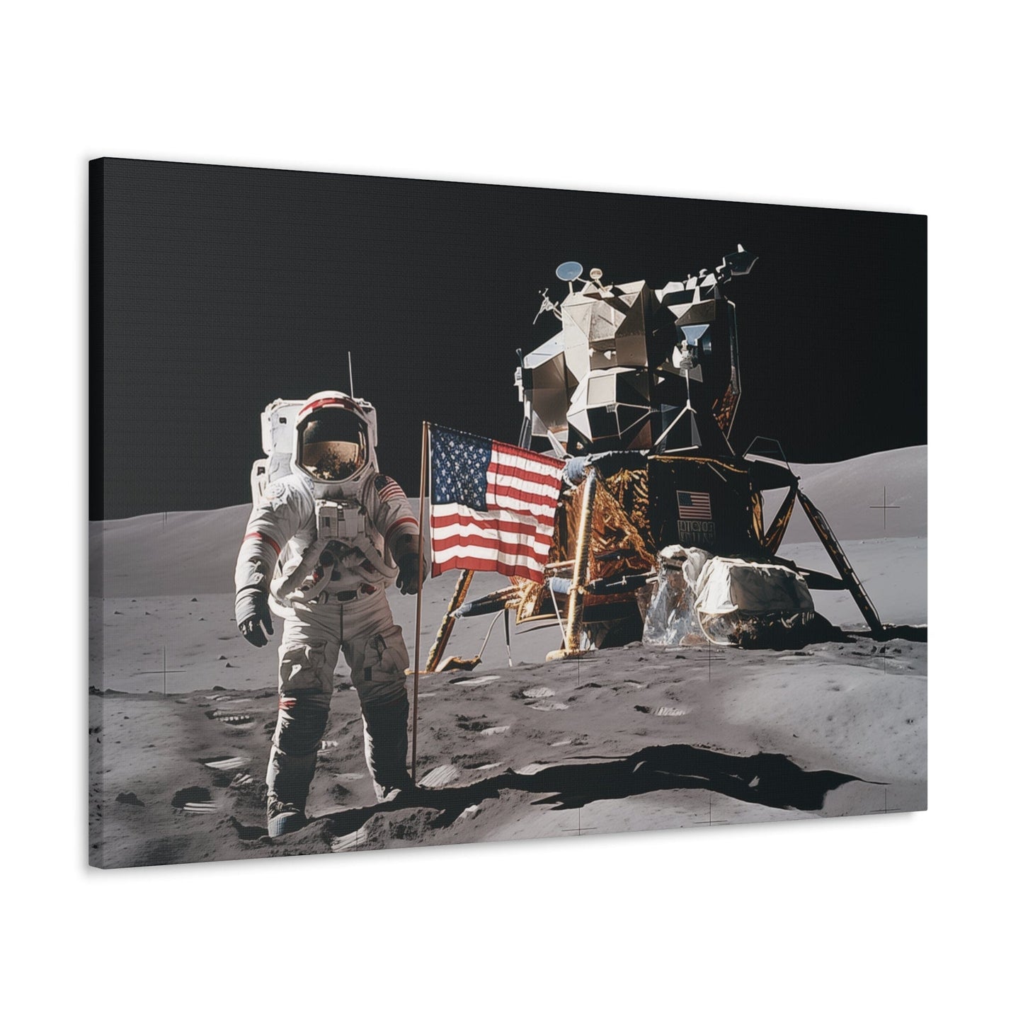 Canvas 36" x 24" / 1.25" Vintage 1970s Lunar Exploerer Canvas
