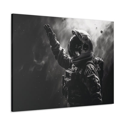 Canvas 40″ x 30″ / 1.25" Saluting Space Explorer in Monochrome