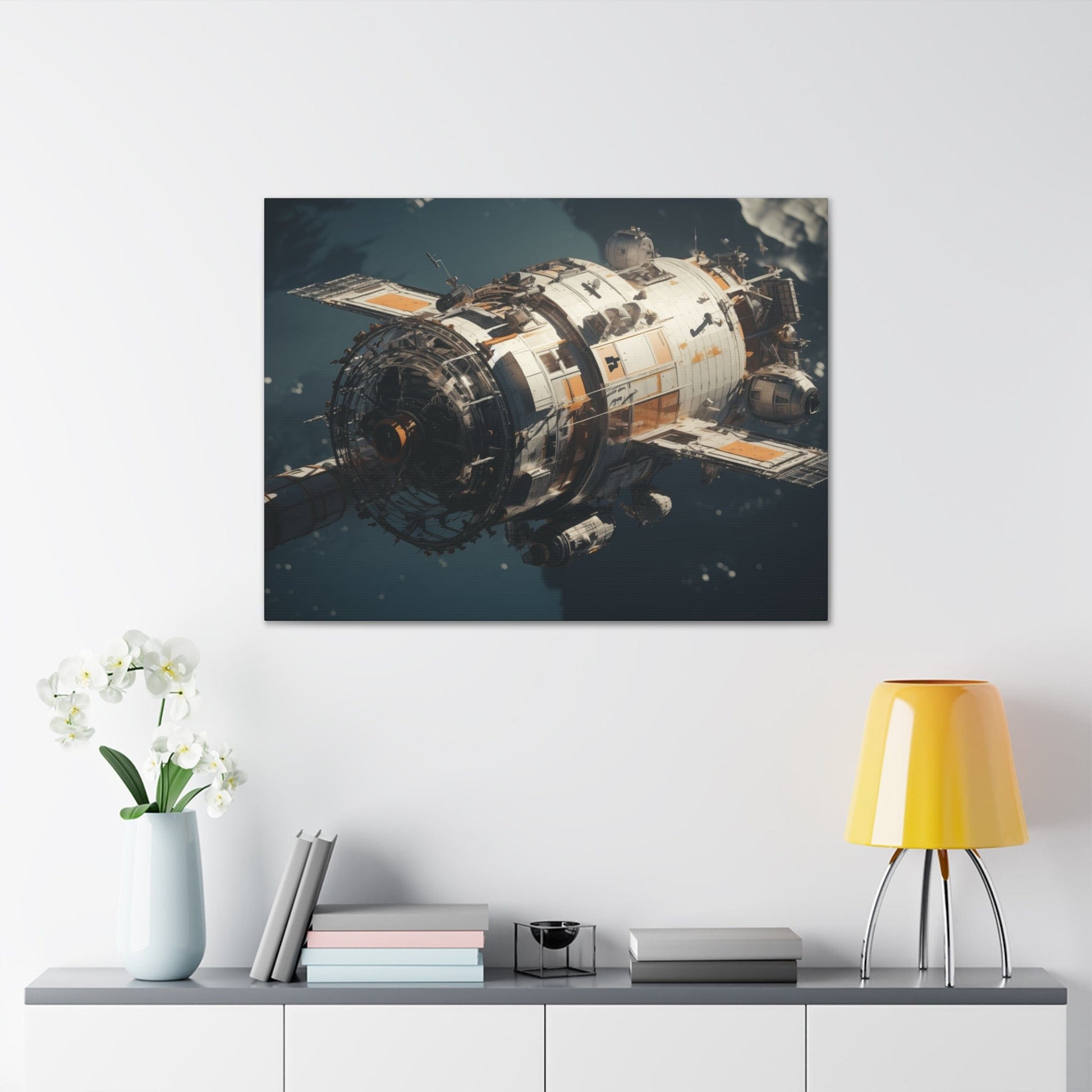 Canvas 40″ x 30″ / 1.25" Vintage Satellite in Orbit