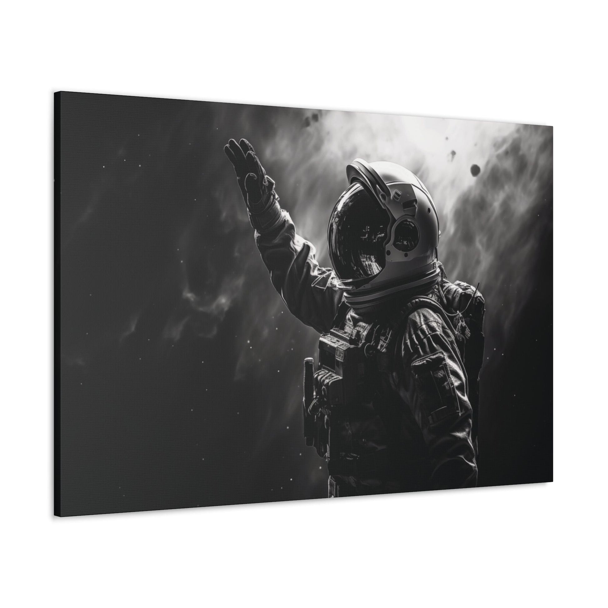 Canvas 48″ x 32″ / 1.25" Saluting Space Explorer in Monochrome