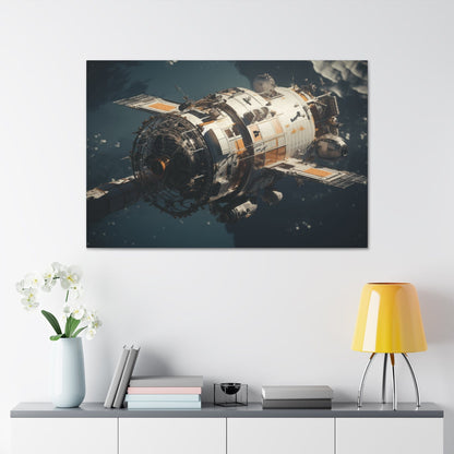 Canvas 48″ x 32″ / 1.25" Vintage Satellite in Orbit