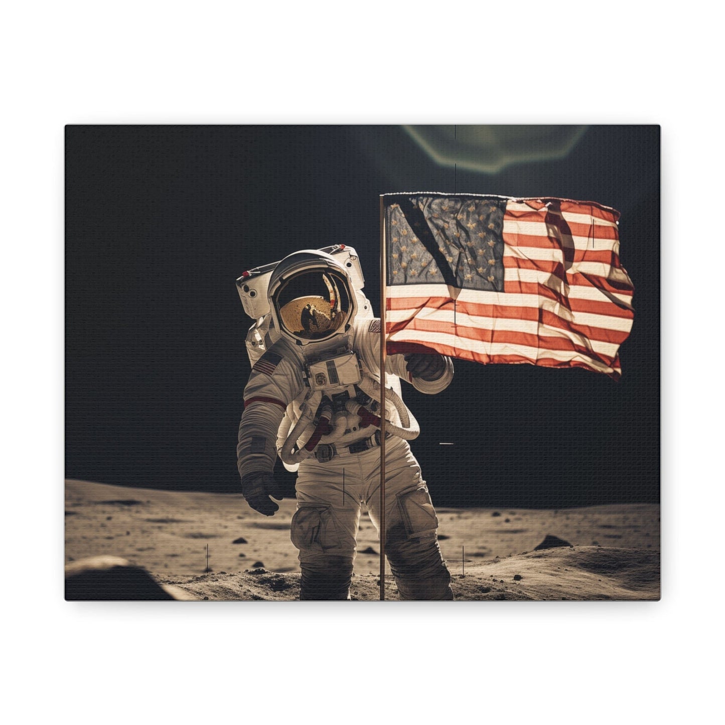 Canvas Astronaut Moon Flag Planting Canvas