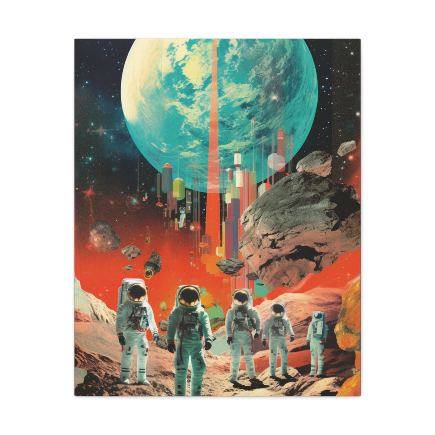 Canvas Exoplanet Colonization Canvas: Astronauts Mission Art Print