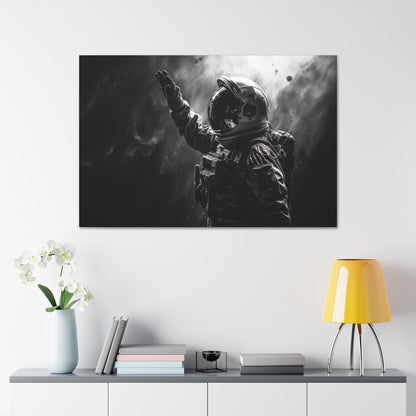 Canvas Saluting Space Explorer in Monochrome