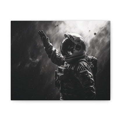 Canvas Saluting Space Explorer in Monochrome