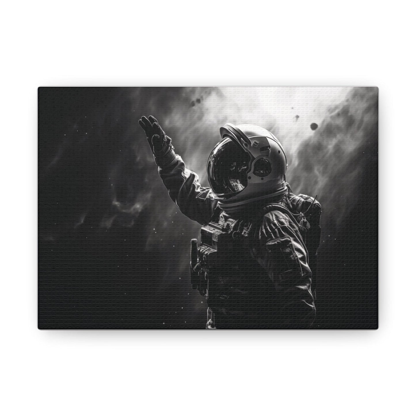 Canvas Saluting Space Explorer in Monochrome