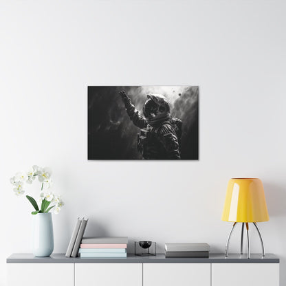 Canvas Saluting Space Explorer in Monochrome