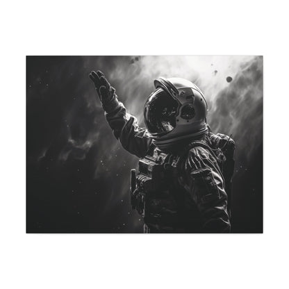 Canvas Saluting Space Explorer in Monochrome