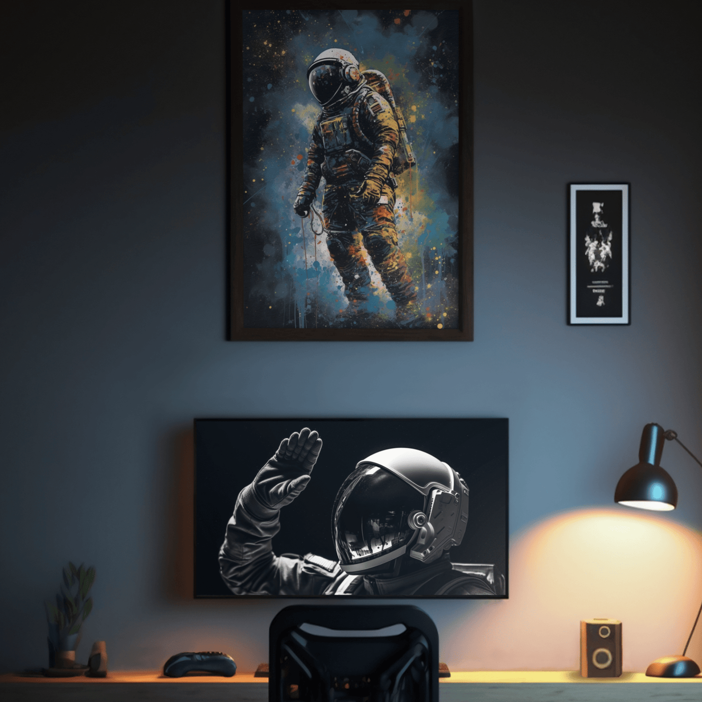 Canvas Space Odyssey Astronaut Canvas - Banksy-Inspired Street Art