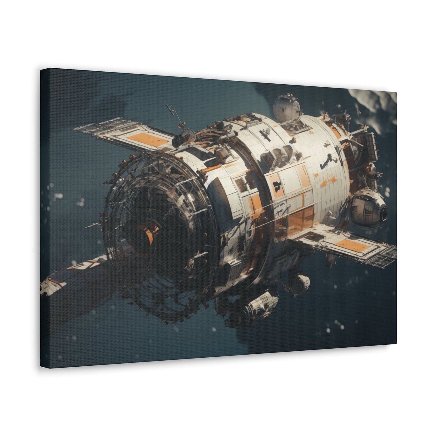 Canvas Vintage Satellite in Orbit