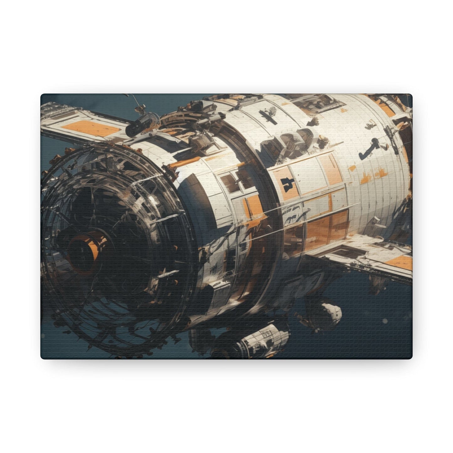 Canvas Vintage Satellite in Orbit