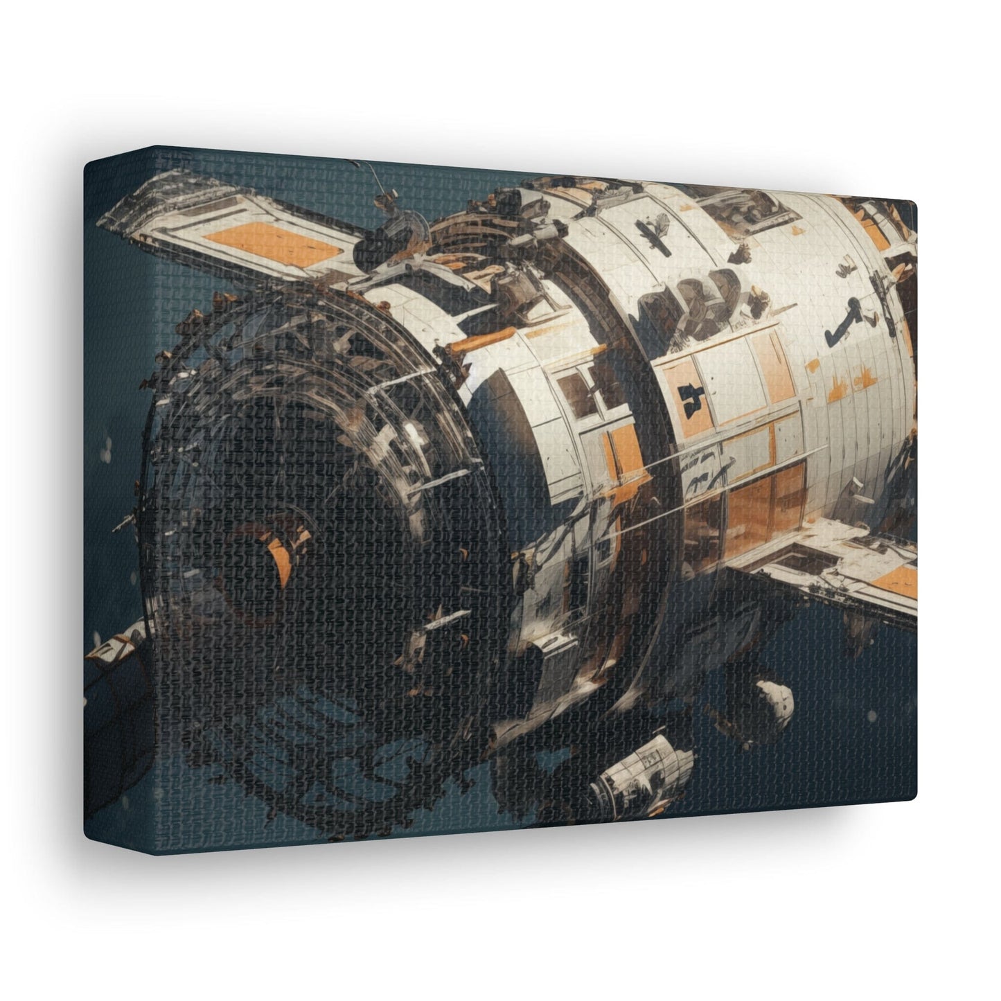 Canvas Vintage Satellite in Orbit