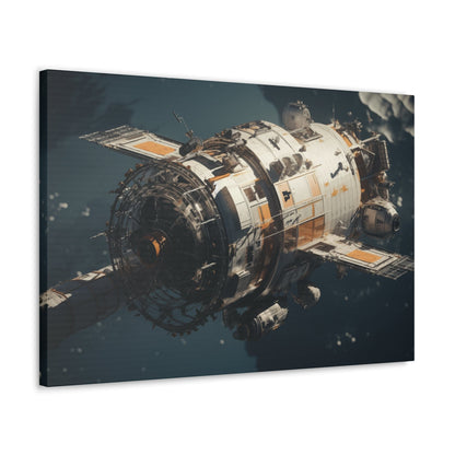 Canvas Vintage Satellite in Orbit