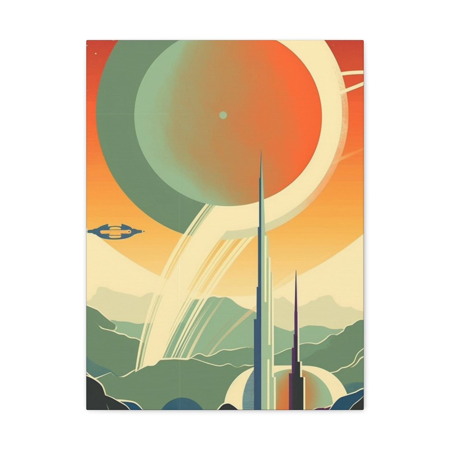 Canvas Vintage Space Station Canvas