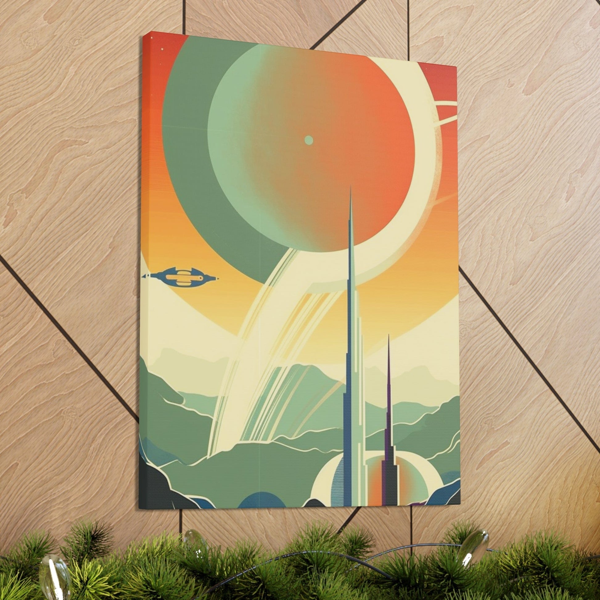 Canvas Vintage Space Station Canvas