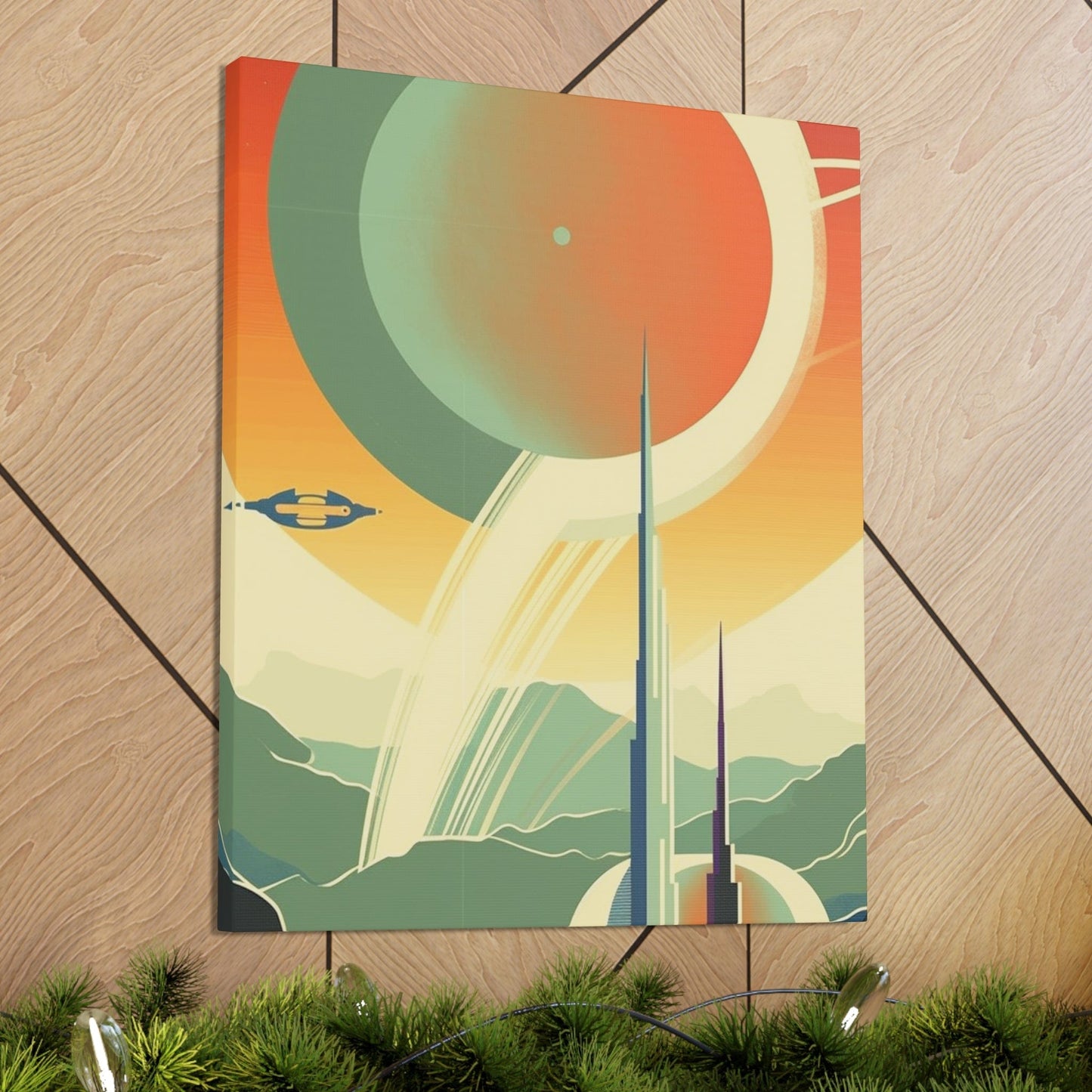 Canvas Vintage Space Station Canvas