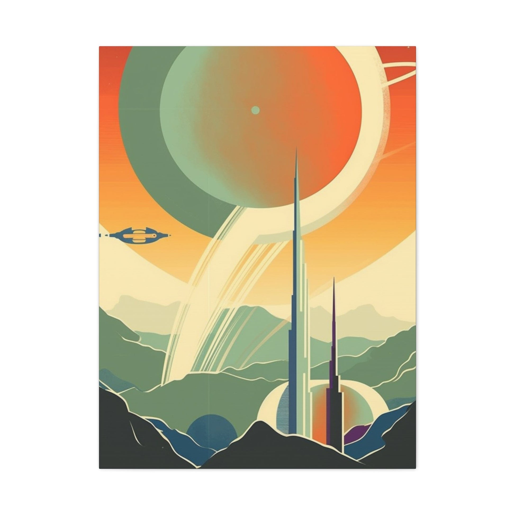 Canvas Vintage Space Station Canvas