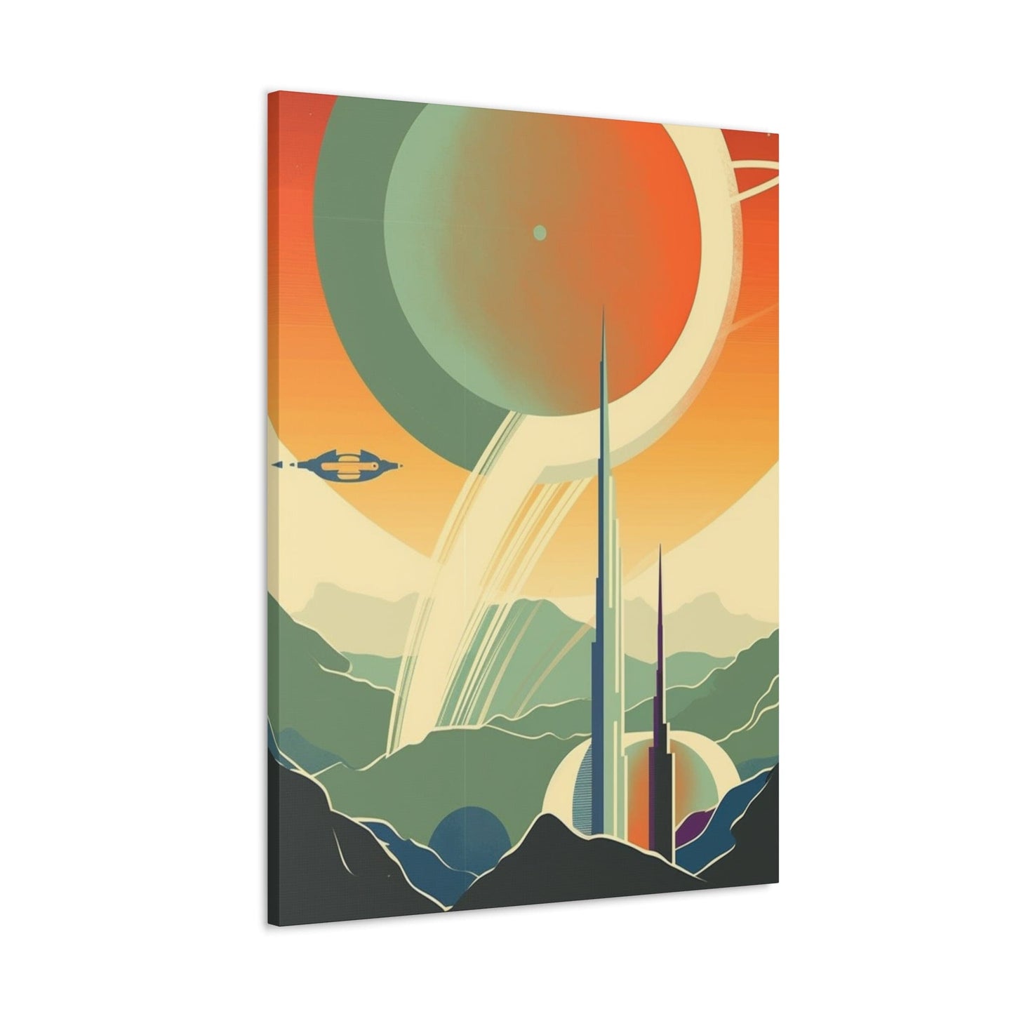 Canvas Vintage Space Station Canvas