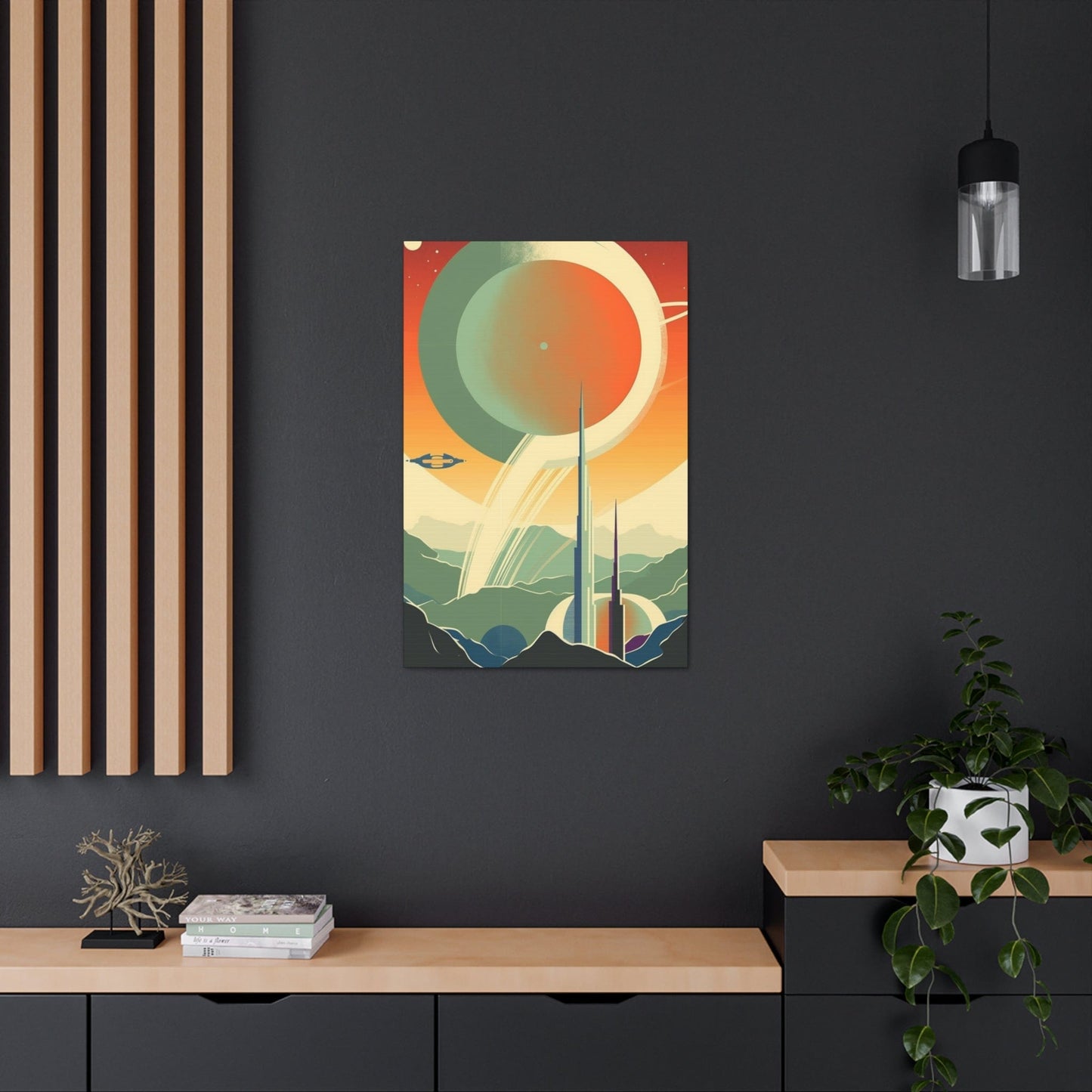 Canvas Vintage Space Station Canvas