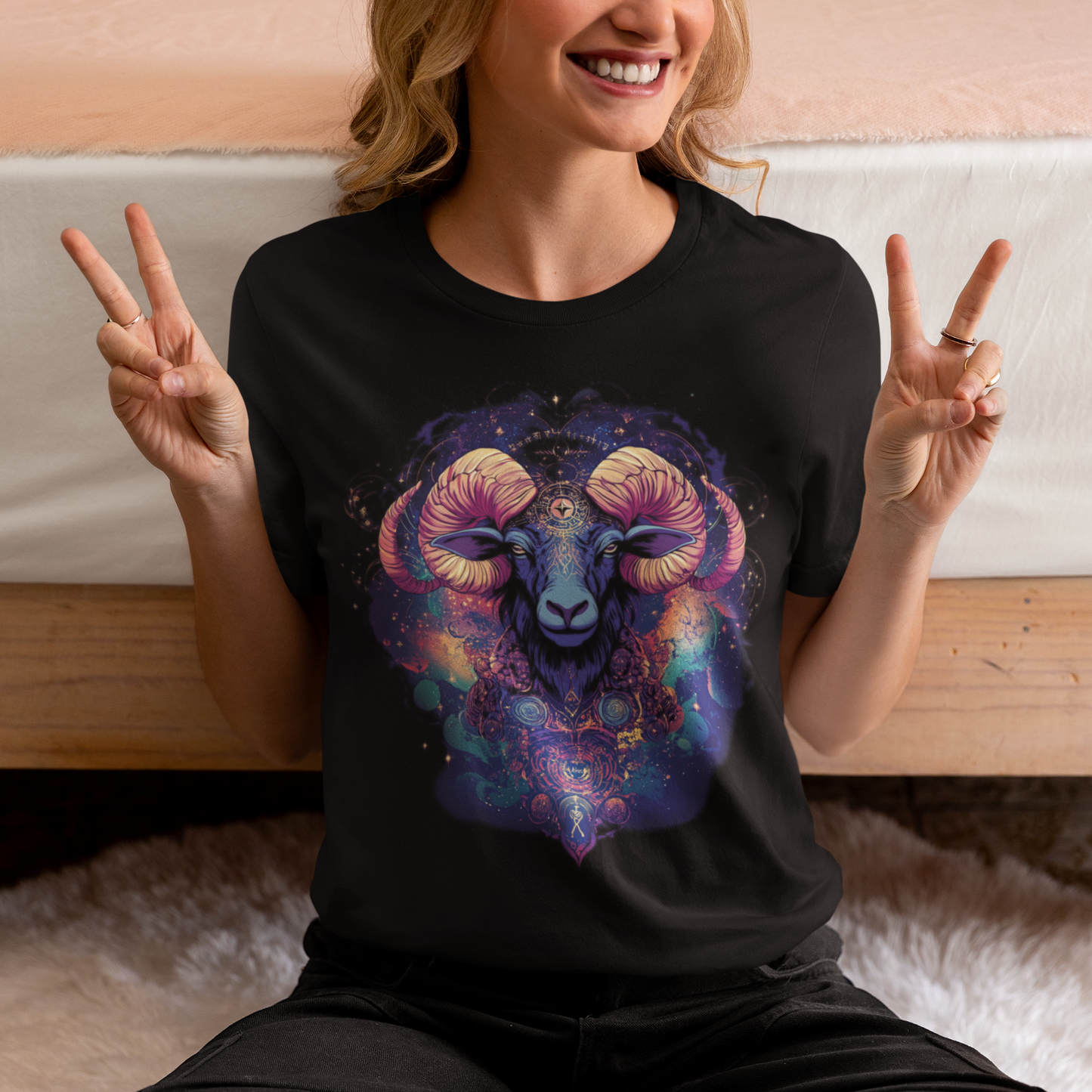 Aries Cosmic Visionary Tarot Card T-Shirt