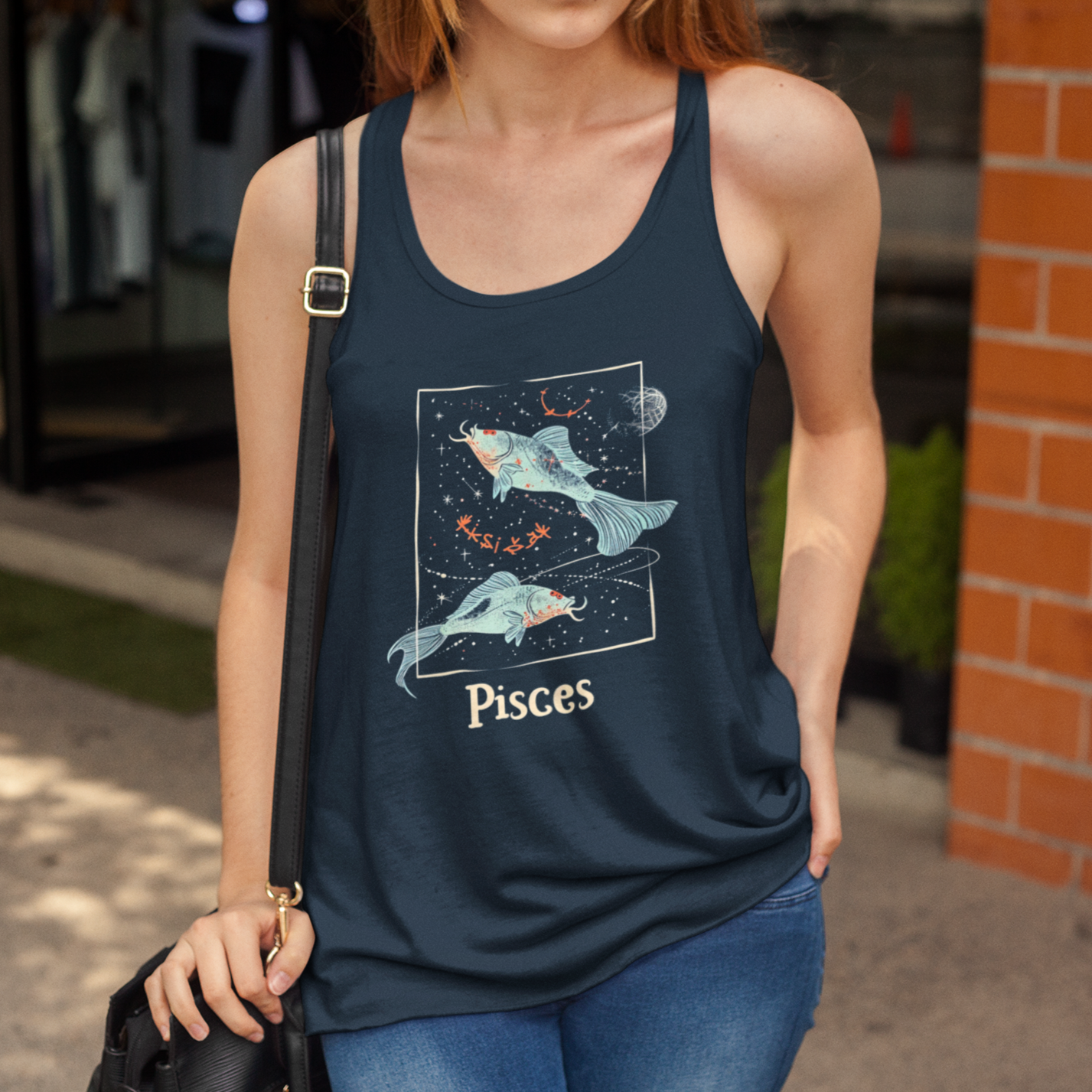 Pisces Racerback Tank: Celestial Soft-Fit for Astrology Lovers