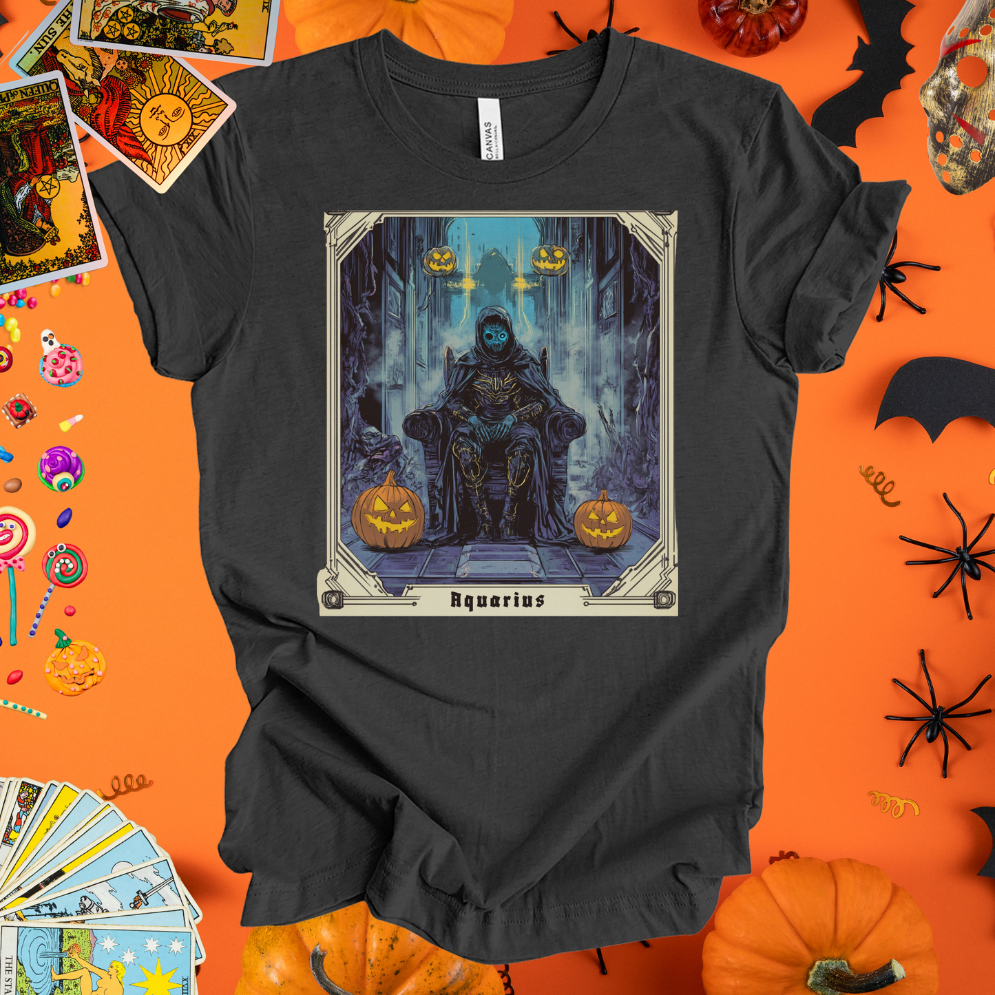 Dark Visionary  - Aquarius Tarot Card T-Shirt - Halloween Limited Edition