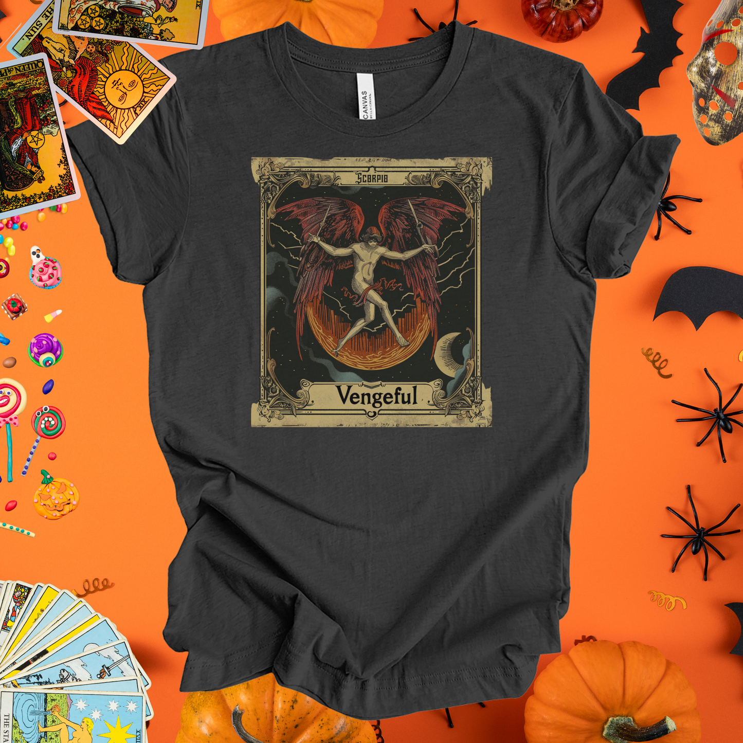 Vengeful  - Scorpio Tarot Card T-Shirt - Halloween Limited Edition