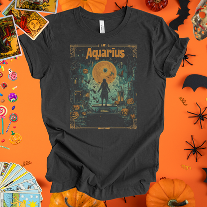 Haunted Horizon  - Aquarius Tarot Card T-Shirt - Halloween Limited Edition